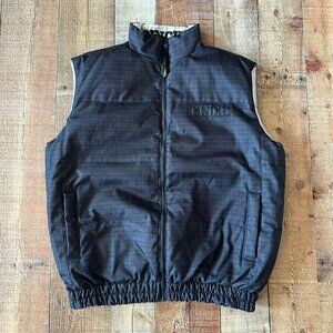 Cinch Men's Size Medium Down Reversible Black Cream Puffer Vest